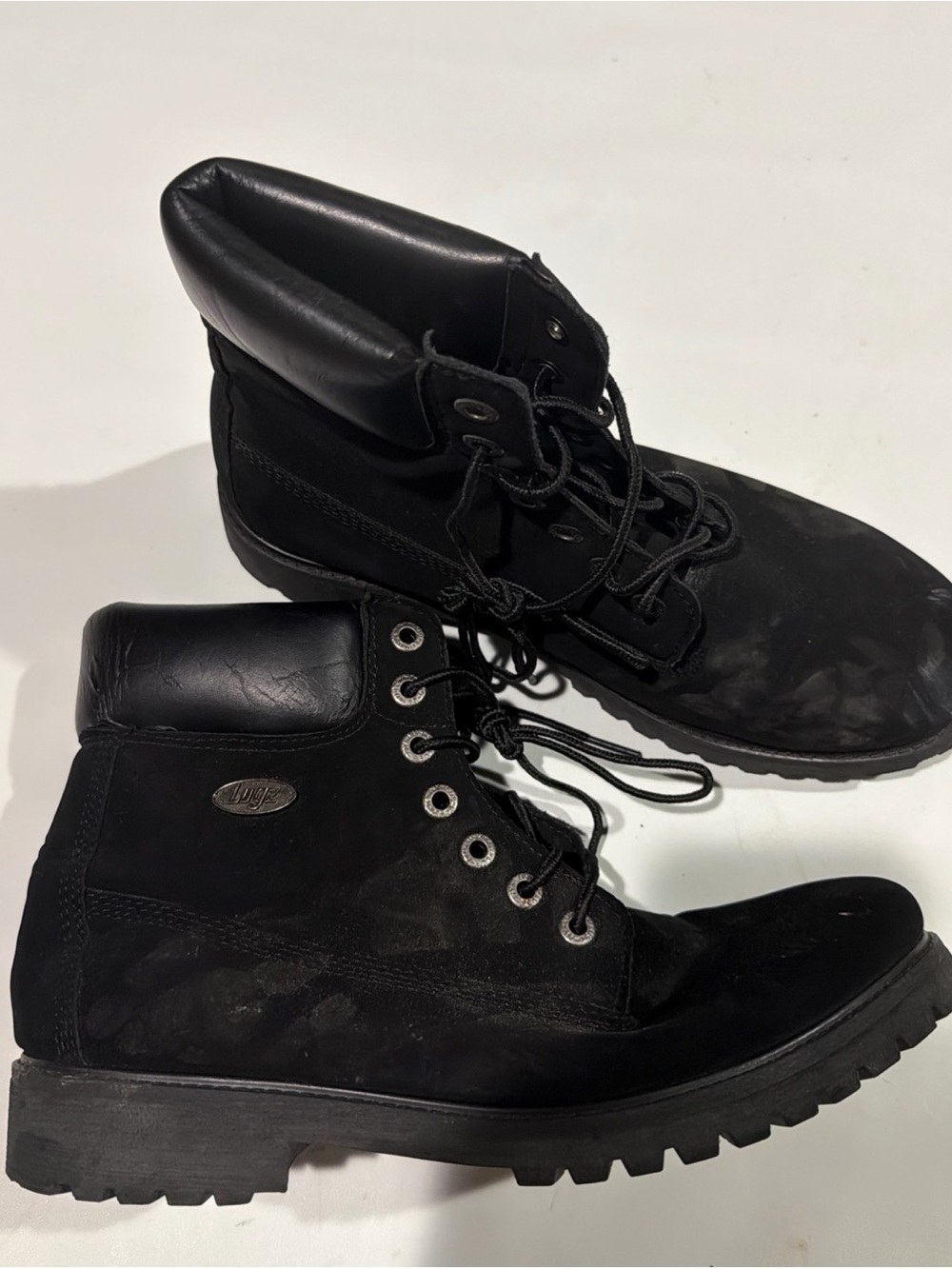 Lugz Black Men's Lace-Up Ankle Work Boots